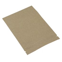 16x22cm 50pcs/lot Stand Up Zipper Kraft Paper Resealable Packaging Bag for Dried Nuts Fruits Craft Paper Storage Pouches with Clear