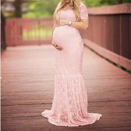 Pregnancy Dress For Pregnant Women Maternity Pography Lace es Po Shoot Sexy Clothes Short Sleeve 210922