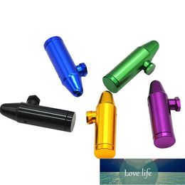 Bullet Shape Snuff Snorter Aluminum metal Sniff Dispenser Nasal Smoking Pipe Sniffer Tobacco Herb Pipe Smoking dff1936 Factory price expert design Quality