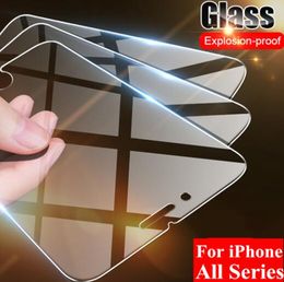 Front Film Protective Glass Screen Protector For iPhone 11 12 13 Pro 7 8 6 6s Plus 5 5s SE Mini X XR XS MAX Protectors