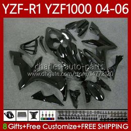 Bodywork Kit For YAMAHA YZF R 1 1000 CC YZF1000 YZF-R1 2004 2005 2006 OEM Body 89No.106 YZF R1 1000CC 2004-2006 YZF-1000 YZFR1 ALL Black 04 05 06 Motorcycle Fairing