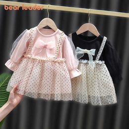 BBear Leader Girls Baby Princess Dresses Fashion born Polka Dot Dress Toddler Girl Baby Bowtie Party Costumes Cute Outfits 210708