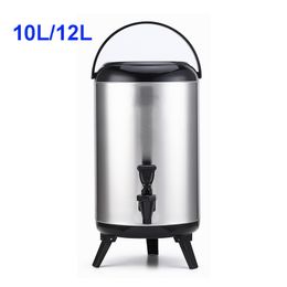 10L/12L Milk Tea Barrel Bubble tea Heat preservation Bucket Stainless steel Insulated Beverage Dispenser