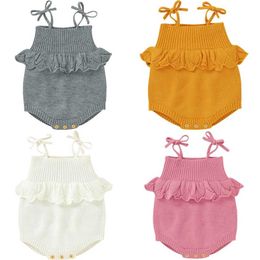 Emmababy Baby Knit Romper Girls Cute Crochet s Toddler Brand Spring Suspender Infant Lovely Knitting 220106