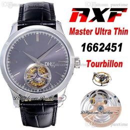 AXF Master Ultra Thin Tourbillon 1662451 Automatic Mens Watch Black Dial Stick Markers Leather Strap Super Edition 2021 Watches Puretime b2