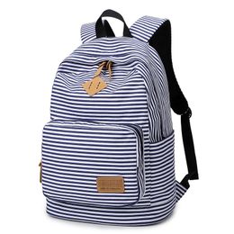 Fashion Cute School Backpack Bag College Girls Bags Casual Book Waterproof Striped Bags