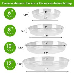 Planters & Pots Clear Plastic Garden Plant Saucers Water Drip Tray Base Indoor Outdoor Flower Pot Holder Storage Plate Dish Planter G2AB