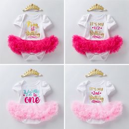 DHL 0-2 Year Baby Girl Clothes Unicorn Party tutu Girls Dress Newborn BabyGirls 1st Birthday Outfits Toddler Boutique Clothing