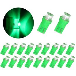 20Pcs/Lot Green T10 W5W 1LED Concave Head Small Car Bulbs Straw Hat For Auto Clearance Lamp Instrument Lights 12V