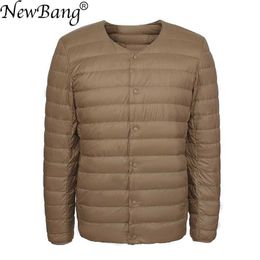 Bang Brand Men's Down Jacket Ultra Light Down Jacket Men Slim Windproof Portable Lightweight Coat Warm Liner 211015