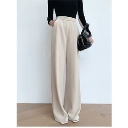 Irregular double-sided knitted composite slim, high-waist wide-leg for autumn and winter air pants 210416