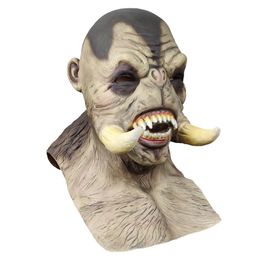 2020 The Demon Mask Devil Latex Cosplay Costume Masks with Horrible Horns Adults Party Props