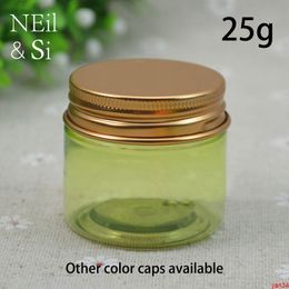 Empty 25g Green Plastic Cream Jar Refillable 25ml Cosmetic Body Lotion Container Candy Chocolate Pill Bottle Free Shippinggood qtys