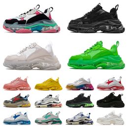 Balenciaga Triple S Casual Papai Sapatos Paris Chunky Estilo Sneakers Mulheres Homens Todos Preto Branco Verde Verde Vermelho Moda Vermelho Luxurys Mens Womens Flat Trainers