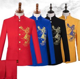 Men's Suits & Blazers Stand Collar Clothes Men Chinese Tunic Suit Masculino Homme Terno Stage Singers Jacket Blazer Dance Star Style Dress P
