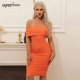 Free Women's Summer Bandage Dress Sexy Card Shoulder Halter Elegant Bodycon Celebrity Club Party Vestido 210524