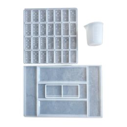 Craft Tools Dominoes Epoxy Resin Mould Storage Box Silicone DIY Crafts Jewellery Case Holder Casting Drop
