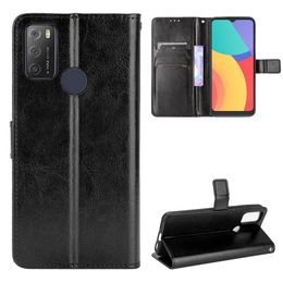 Wallet PU Leather Cases A1 Alpha 21 Case Book Stand Flip Card Protective For Alcatel 3L 1V 1S 1L 2021 Cover