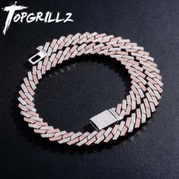 TOPGRILLZ Mens Necklace 12mm Luxury Fashion Miami Cuban Chain Iced Out Micro Pave AAA Cubic Zirconia Hip Hop Jewellery For Gift X0509