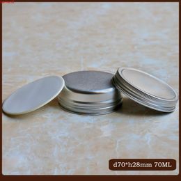 50pcs/lot 70g Aluminium Cosmetic Jar Inner Lid Screw Thread Cream Pot 70ml Eyes Lip Balm Mask Tin Ointment Hand Boxgood qty