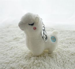 Wholesale Cute Alpaca Plush Toys Keychain Bag Charm Stuffed Animal Ornaments Pendant DHL FREE YT199503