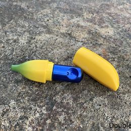 2021 Banana Shape DesignCreative Mini Tobacco Pipes Metal Smoking Colored Bottle Smoke Pipe Accessories Men/Women Gifts
