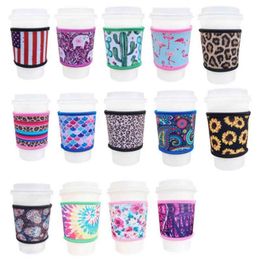Neoprene Heat Resistant 4mm Thick Insulated Reusable Hot Coffee Cup Sleeves for Hot Coffee and Tea 12oz-24oz Cups