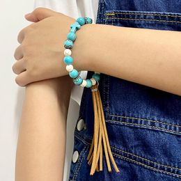 Charm Bracelets Cross Pearl Turquoise Bead Bracelet Gift Party Statement High Quality Trendy Display For Women