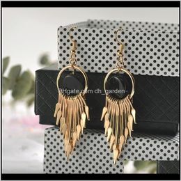 Dangle & Chandelier Drop Delivery 2021 Fashion Exaggerated Long Gold Large Round Sexy Vintage Tassel Earrings Jewellery For Women Gift Kndzl