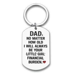 10Pieces/Lot Fathers Day Gifts Keychain for Dad Step Father From Daughter Kids Wedding Graduation Presents Key Ring Birthday Gift for Men H