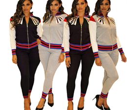Womens Active Tracksuits Fashion Pattern Outfits Spring Autumn Jacket & Leggings Trendy 2 Pieces Sets Hoodies Pants Casual Stitching Sweatsuit Size S-2Xl
