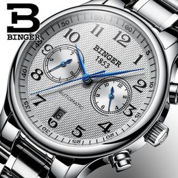 Switzerland Binger Men's Watches Relogio Waterproof Watch Male Automatic Mechanical Men Sapphire B-603-51 Wristwatches