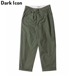 Loose Style Ankle-Length Pants Men Solid Harem Pants Hip Hop Pants Men Black Khaki Green 210603