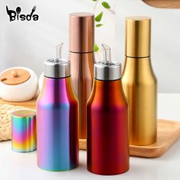 Stainless Steel Olive Oil Bottle Leakproof oil storage Vinegar can Oiler with Lid Kitchen Accessories