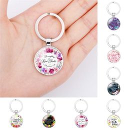 Bible Pendant Key Rings Jewelry Rosary Religious Keyfobs Fashion Handbag Car Keychains for Women Party Favors