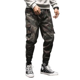 Camo Pants Men Fashion Streetwear Harem Trousers Male Camouflage Elastic Wais TJoggers Ankle Length Summer Cargo Pants Men 210518