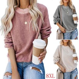 Women's Hoodies & Sweatshirts Plus Size Sweatshirt 5XL 6XL 7XL 8XL Bust 138CM Autumn And Winter Fashion Round Neck Long Sleeve Loose Casual