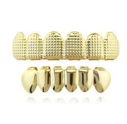 Men's Gold Silver Teeth grillz 6 Top & Bottom Faux Dental Tooth Grills For women Hip Hop Rapper Body Party Jewelry Gift