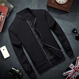 Brand Mens Bomber Jacket Thin Men Baseball s Coat Solid Color Casual Overcoat For Male Clothing 211217