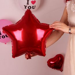 Valentine's Day balloon 10 inch five pointed star love Aluminium film balloon Wedding room decoration heart-shaped balloon DH8570