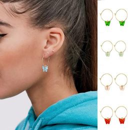Butterfly Insects Sweet Romantic Acrylic Earrings Ladies Fashion Pendants Jewellery Hoop & Huggie