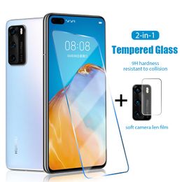 Cell Phone Screen Protectors 2in1 Lens Protectors for Huawei P30 Lite P40 E 5G P20 Pro 2019 9H Tempered Glass for Huawei P