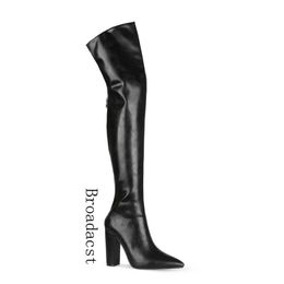 Broadcast And Women's Winter Autumn Boots PU All-match High-heeled Over-the 56