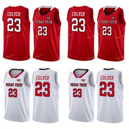 23 Jarrett Culver Jersey Texas Tech College Basketball Jerseys Red White Black Sport Shirt Top Quality ! S-XXL