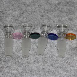 Beracky 14mm 18mm Male Glass Bowls With Handle Coloured Smoking Bong Bowl Piece For Water Pipes Bongs Dab Rigs