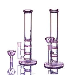 11 inchs Tall Bong Hookahs 3 layers Perc Percolator Water Bongs Smoke Pipes Bubbler Dabber Heady Rigs With 14mm Bowl