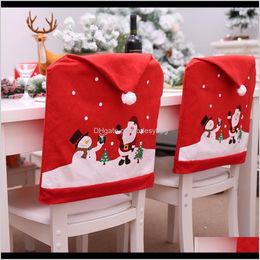 Decorations Festive Party Supplies Home & Garden Non Woven Chair Cartoon Old Man Snowman Stool Er Christmas Hat Decoration Gift Drop Delivery