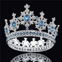Luxury Crystal Tiaras and Crowns Bridal Headdress Royal King Diadem Fashion Crown Wedding Hair Jewellery Accessories X0625