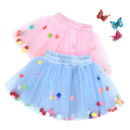 Kids Dance Voile Tutus Girl Shiny Skirt Fashion Print Tulle for s Ball s 210429