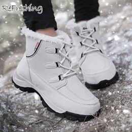 Boots Stylish Ankle Flat Round Head Female Shoes Winter Women Snow Warm Plus Plush Lace-up Casual Sneaker Ladies